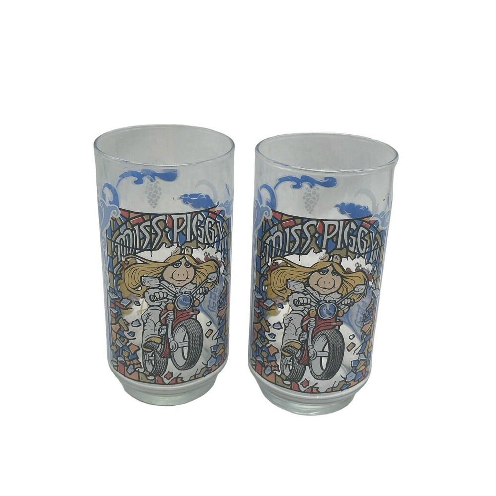 Vintage McDonald's The Great Muppet Caper 2 Glasses Muppets Miss Piggy 1981